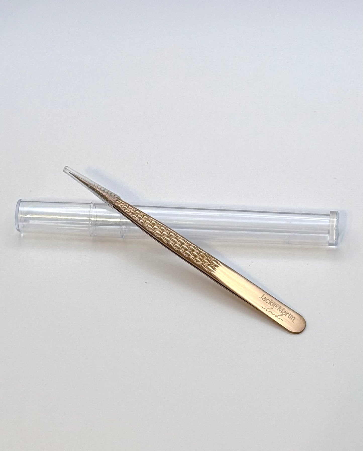Straight Tweezer fiber tip Rose Gold