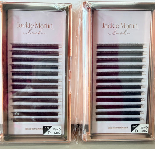 Dark Brown W 4D Eyelashes Extension  0.07 D MIX 10/11mm